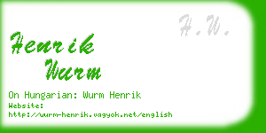 henrik wurm business card